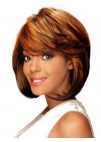 Lace Front Straight African American Wig With Bangs 