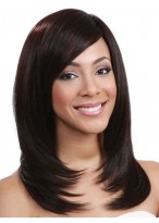 Straight Synthetic Medium Length Lace Front Wig 