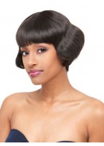 Short Straight Front Lace Human Hair Wig 
