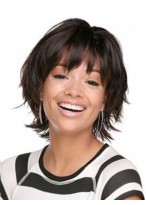 Attractive Capless Remy Human Hair African American Wig 