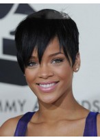 Rihanna Hairstyle Lace Front Short Straight Wig 