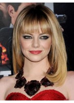 Emma Stone Light Blonde Wig with Full Bangs 