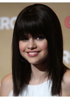 Selena Gomez's Straight Wig With Full Bangs 