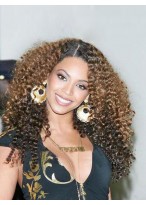 Beyonce Knowles Curly Full Lace Real Human Hair Wig 