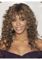Beyonce Long Wavy Hairstyle 100% Human Hair Monofilament Wig 