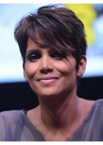 Halle Berry Hairstyle Synthetic Hand-Tied Mono Top Wig 