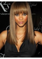 Tyra Banks Remy Hair Long Straight Full Lace Wig 