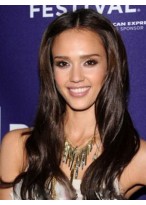Jessica Alba Long Synthetic Straight Lace Front Wig 