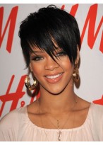 Rihanna's Hairstyle Short Wig with Bangs 