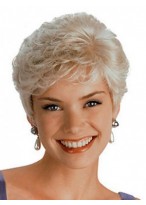 Short Synthetic Gray Capless Wig 