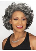 Mid-length Wavy Capless Gray Wig 