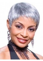 Super Short Synthetic Silver Wig 