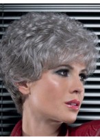 Synthetic Lace Front Gray Wig 