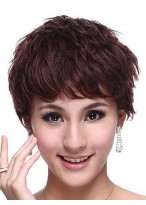 Human Hair Short Wavy Wig 