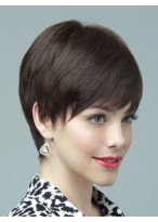 Short Capless straight Remy Human Hair Wig 