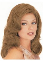Mid-Length Wavy Front Lace with Mono Human Hair Wig 