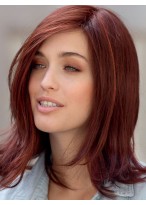 Red Straight Lace Front Human Hair Wig 