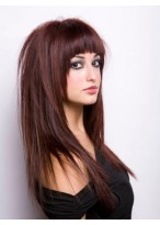 Capless Remy Human Hair Wig With Bangs 