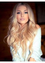 Blonde Wave Human Hair Lace Front Wig 