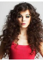 Wavy Capless Attractive Remy Human Hair Wig 