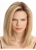 Medium Lace Front Straight Remy Hair Wig 