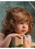 Curly Remy Human Hair Kids Wig 