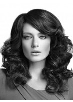 Long Synthetic Spiral Wavy Lace Wig 