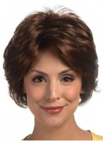 Short Synthetic Feathery Layered Style Lace Wig 