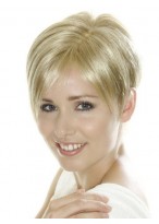 Light Blonde Short Cropped Synthetic Lace Wig 