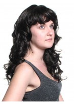 Black Long Wavy Lace Front Remy Hair Wig 