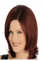 Full Lace Straight Medium Human Hair Wig 
