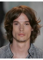 Lace Front Wavy Human Hair Wig For Men 
