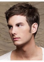 Short Full Lace Synthetic Mens Wig 