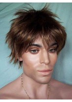 Short Straight Lace Front Mens Wig 