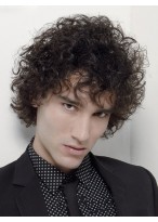 Short Curly Synthetic Hair Mens Wig 