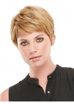 Open Cap Short Straight Synthetic Wig 