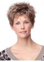 Short Capless Womens Synthetic Wig 