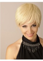 Blonde Synthetic Straight Short Boycuts Wig 