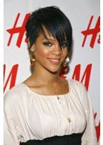 Rihanna Hairstyle Black Short Capless Wig 