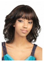 Wavy Synthetic Capless Wig With Bangs 