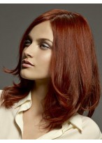 Red Lace Front Long Wavy Synthetic Wig 