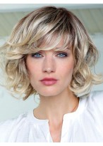 Wavy Synthetic Lace Front Wig With Bangs 