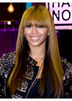 Long Straight Capless Synthetic Wig With Bangs 