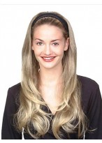 Long Straight Capless Synthetic 3/4 Wig 