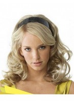 Long Wavy Synthetic 3/4 Wigs with Braided Headband 