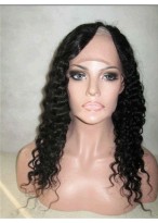 U Part Long Curly Remy Human Hair Wig 