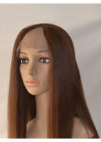 Long Straight Lace Front Human Hair U Part Wig 