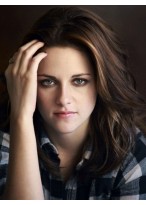 Straight Silky Kristen Stewart Lace Front Synthetic Wig 