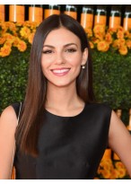 Concise Victoria Justice Lace Front Synthetic Wig 