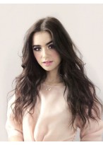 Affordable Lily Collins Lace Front Remy Human Hair Wig 